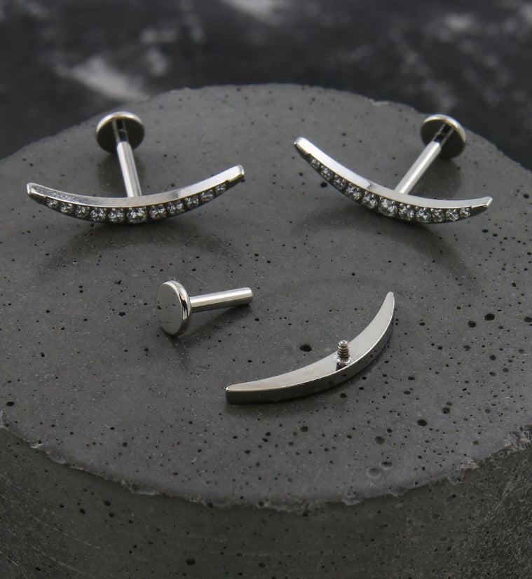 Camber Clear CZ Internally Threaded Titanium Labret