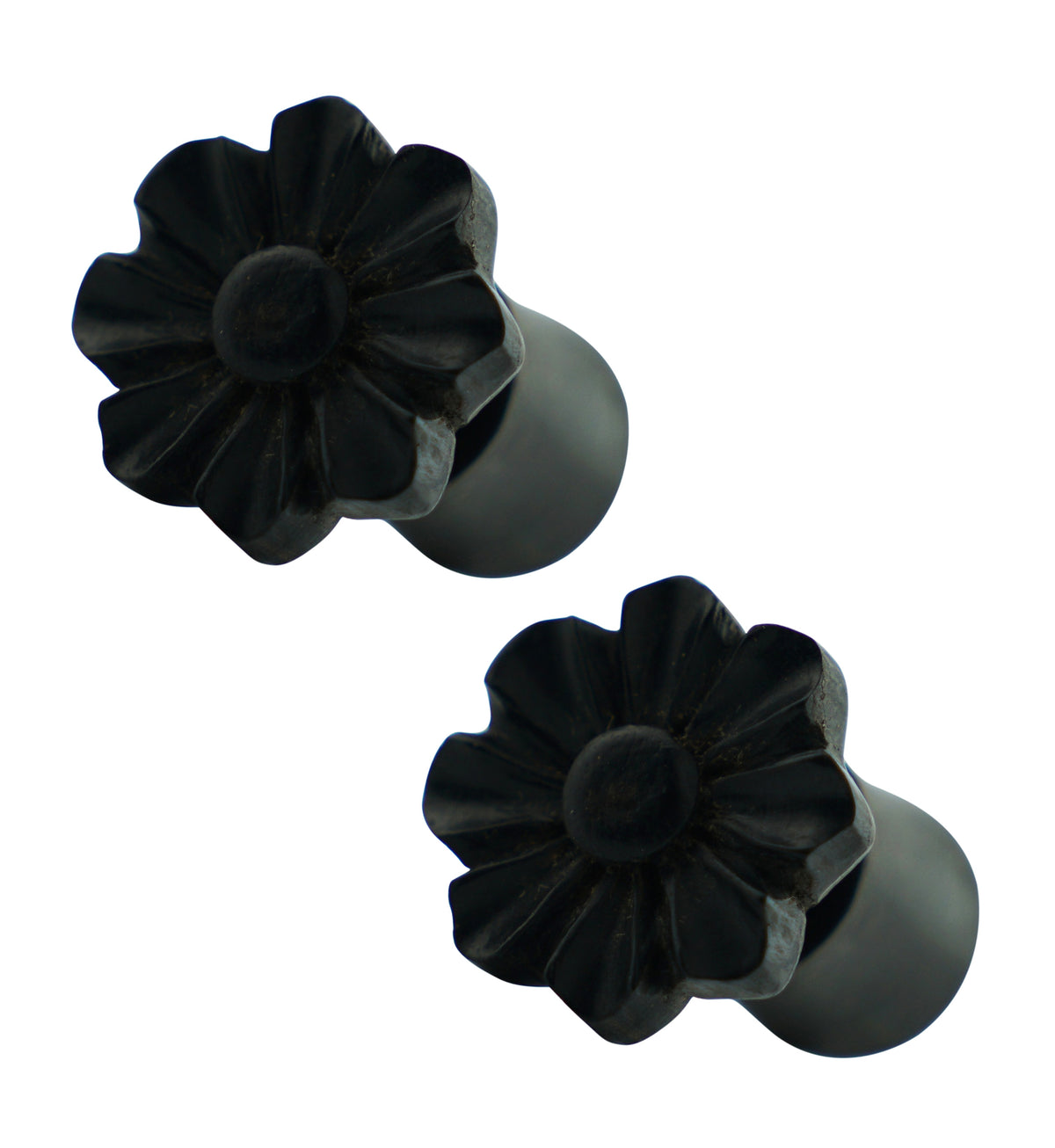 Carved Daisy Wooden Fake Gauge Plugs