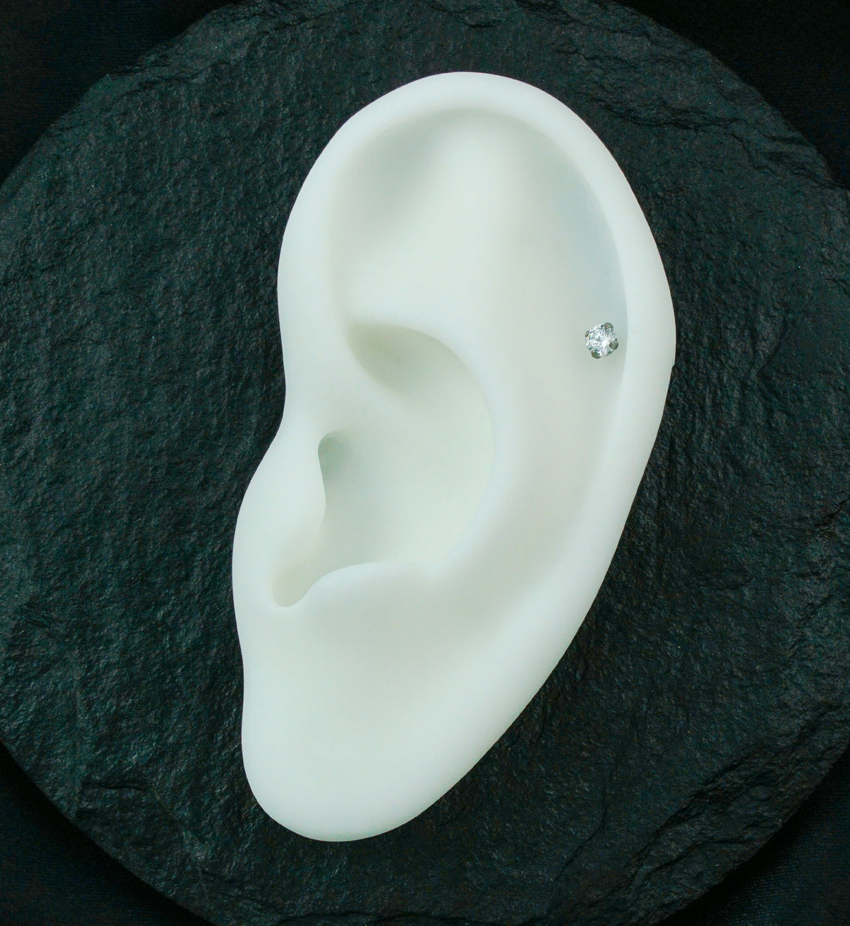 Clear CZ Titanium Threadless Labret