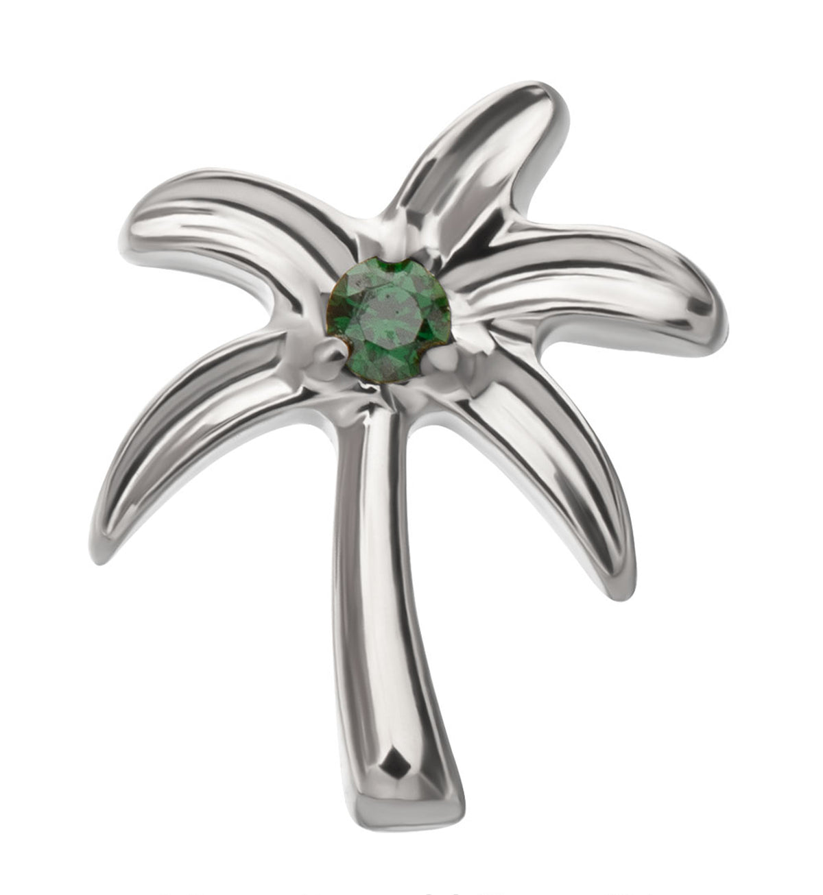 Coastal Palm Emerald CZ Titanium Threadless Top