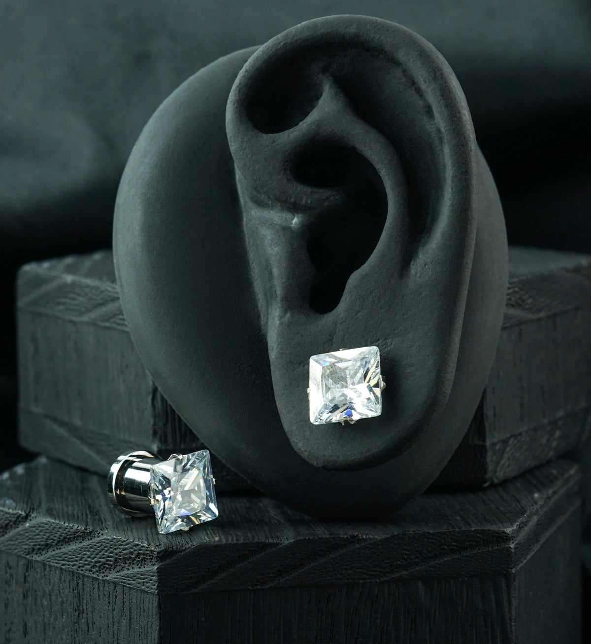 Clear CZ Gem Diamond Stud Plugs