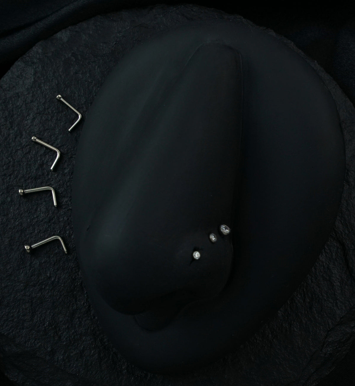 CZ Top L Bend Titanium Nose Ring