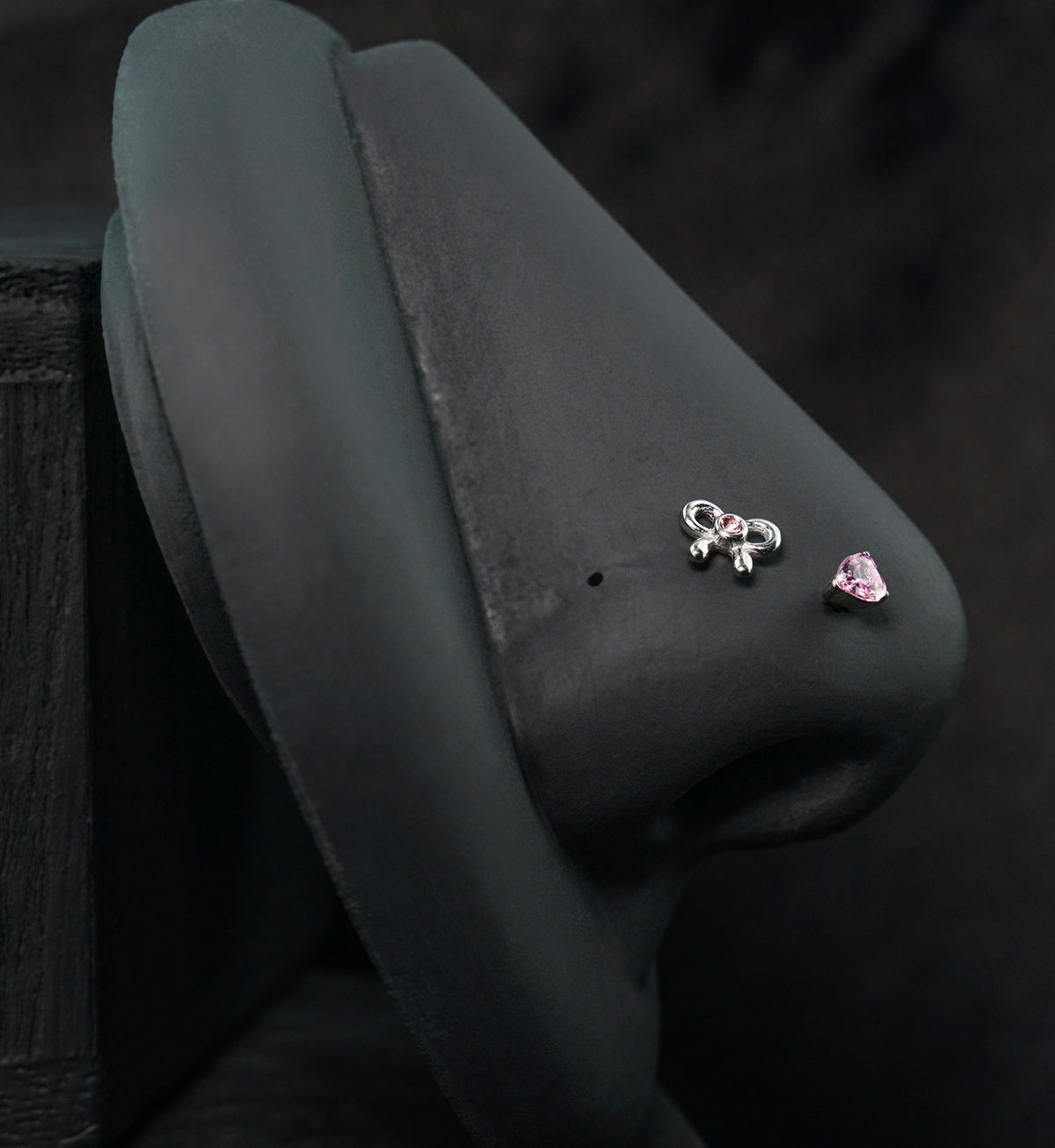 Demure Pink CZ Stainless Steel L Bend/Stud/Hoop Variety Pack (6 Pack)