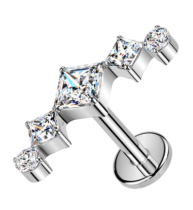 Diamond Flex CZ Titanium Threadless Labret