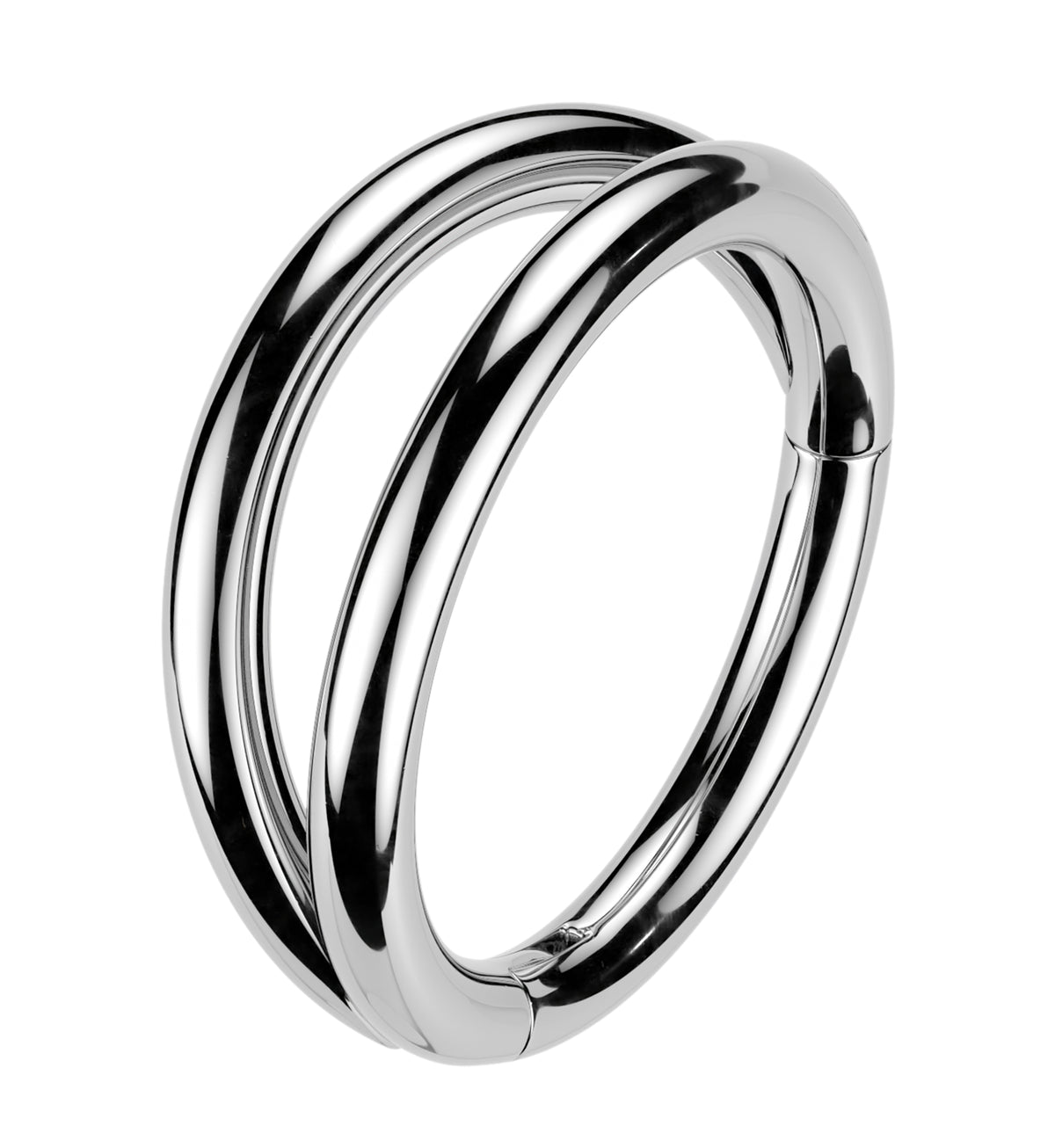 Double Bar Stainless Steel Hinged Segment Ring by Urban Body Jewelry
