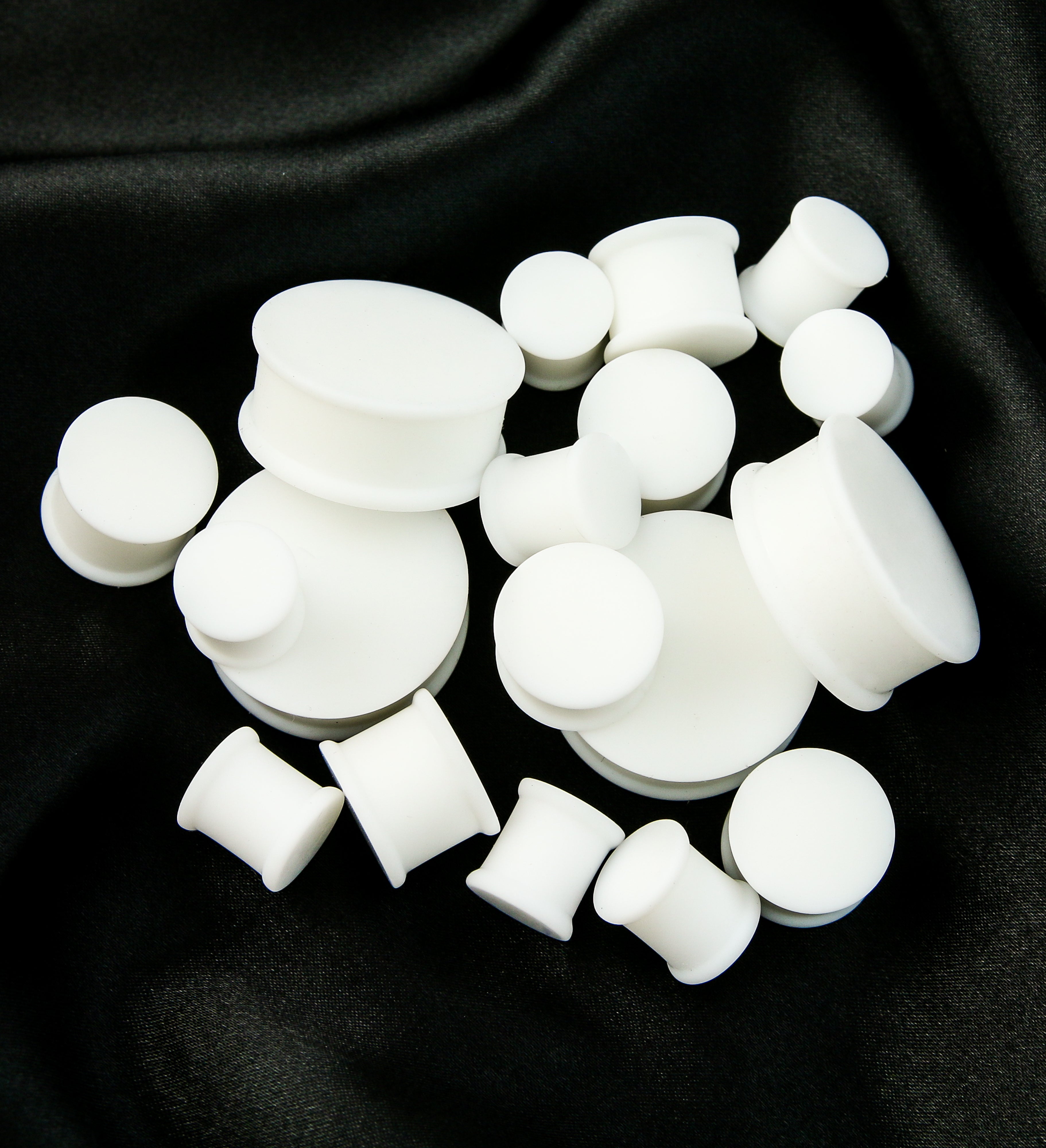 Double Flare White Silicone Plugs