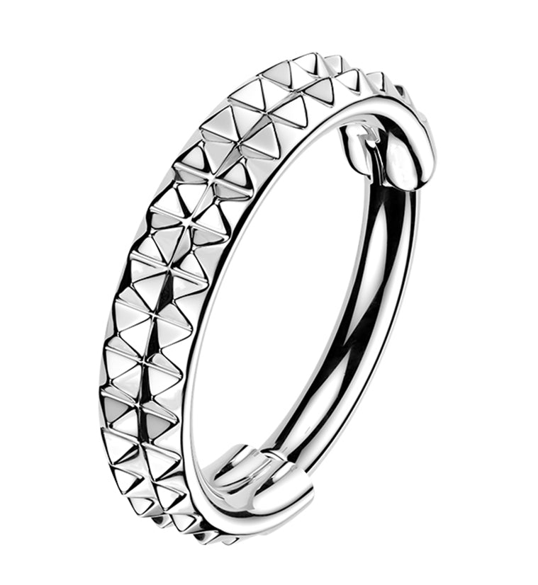Double Stacked Studded Titanium Hinged Segment Ring
