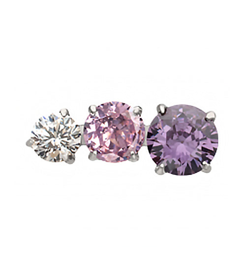 Ellipses Amethyst CZ Titanium Threadless Top
