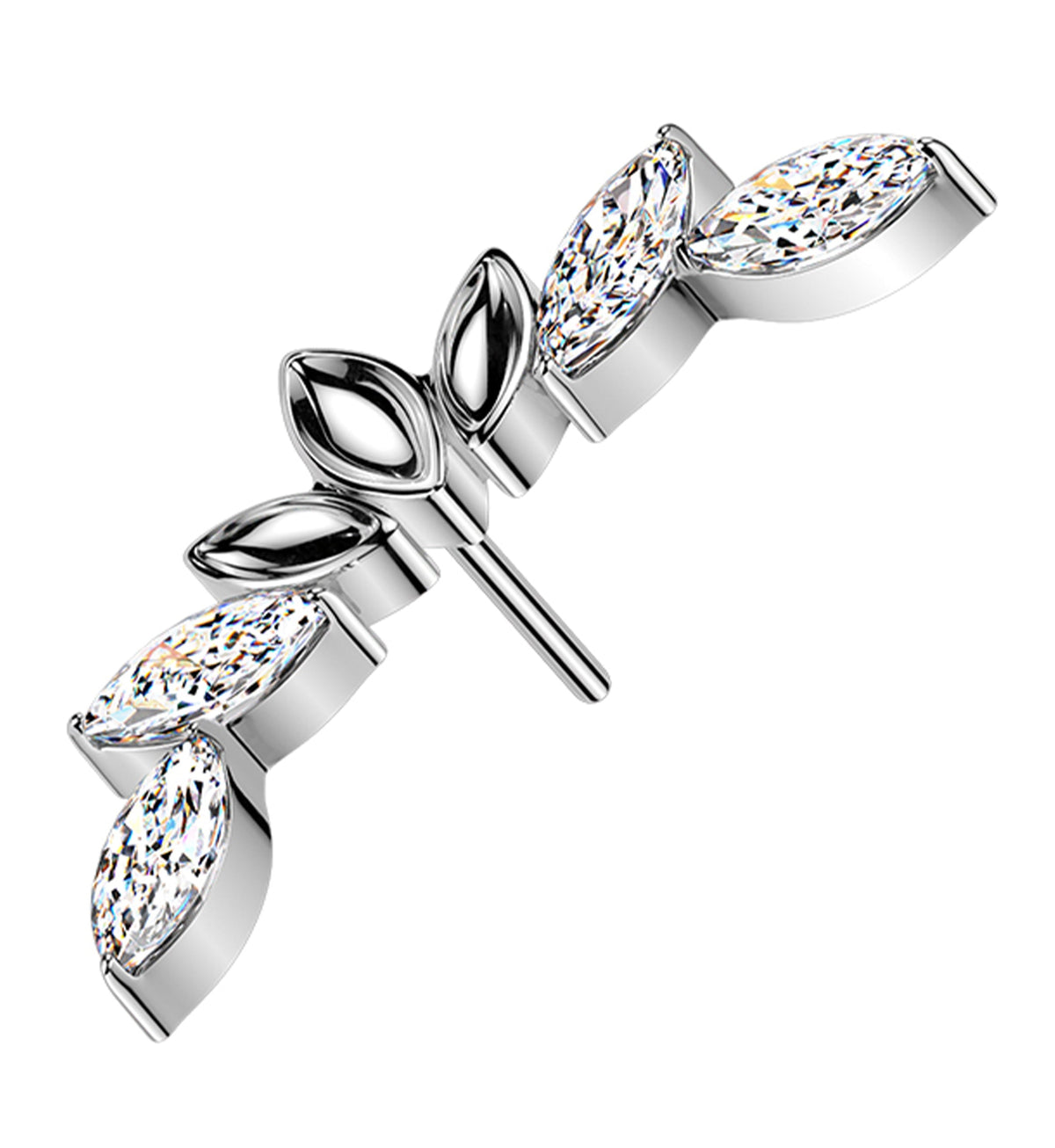Empress Arch Clear CZ Titanium Threadless Top