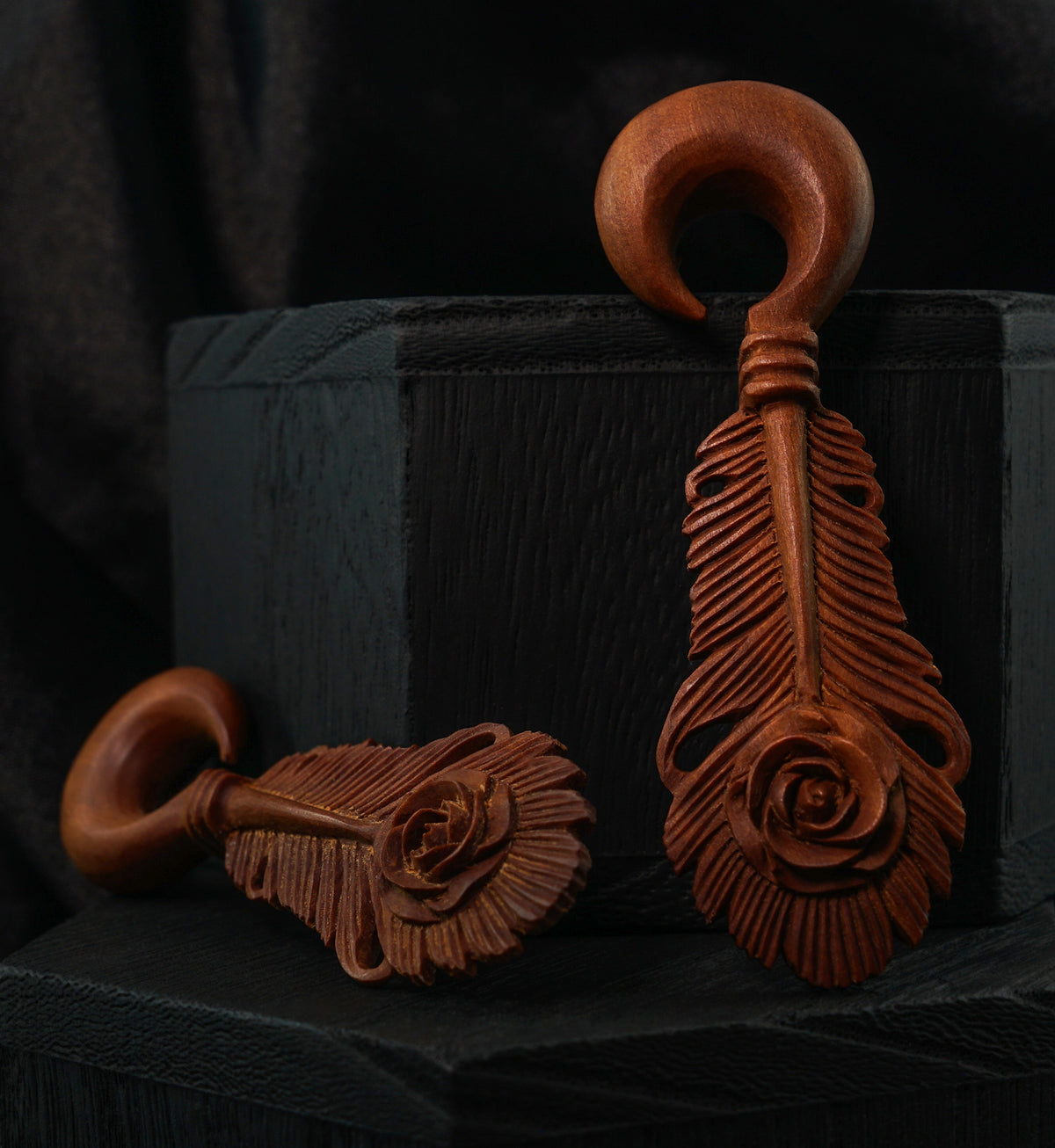 Feathered Rosebud Saba Wooden Hangers