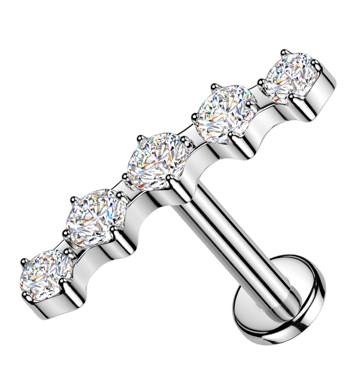 Flex Clear CZ Internally Threaded Stainless Steel Labret