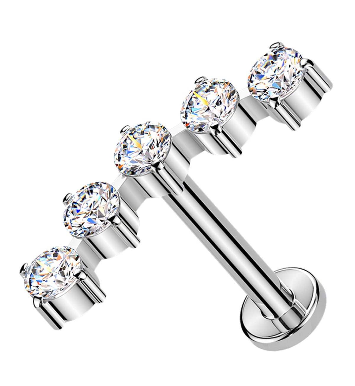 Flex Clear CZ Threadless Titanium Labret
