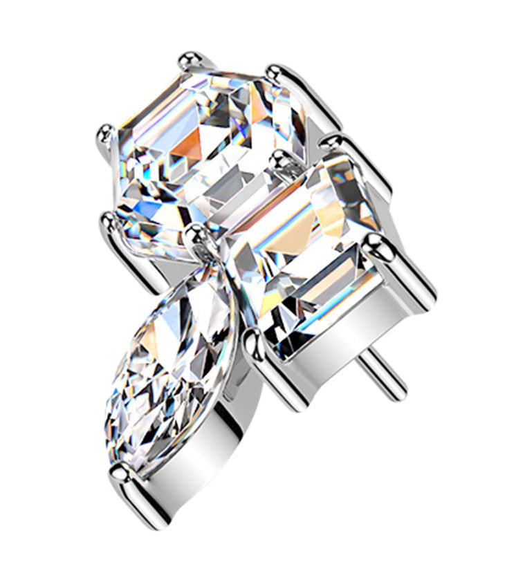 Geo Mosaic CZ Titanium Threadless Top