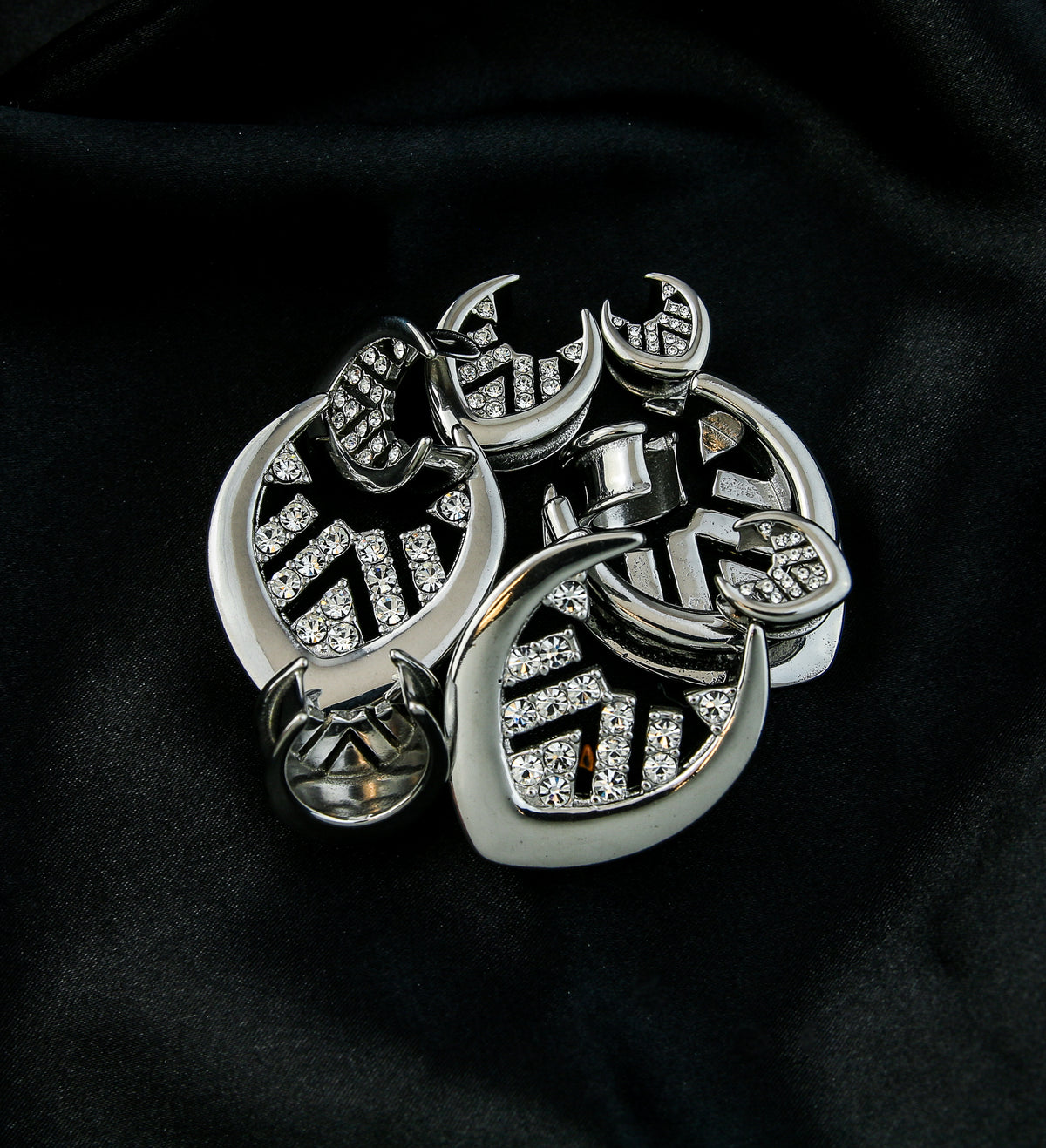 Geo Pave Clear CZ Stainless Steel Saddles