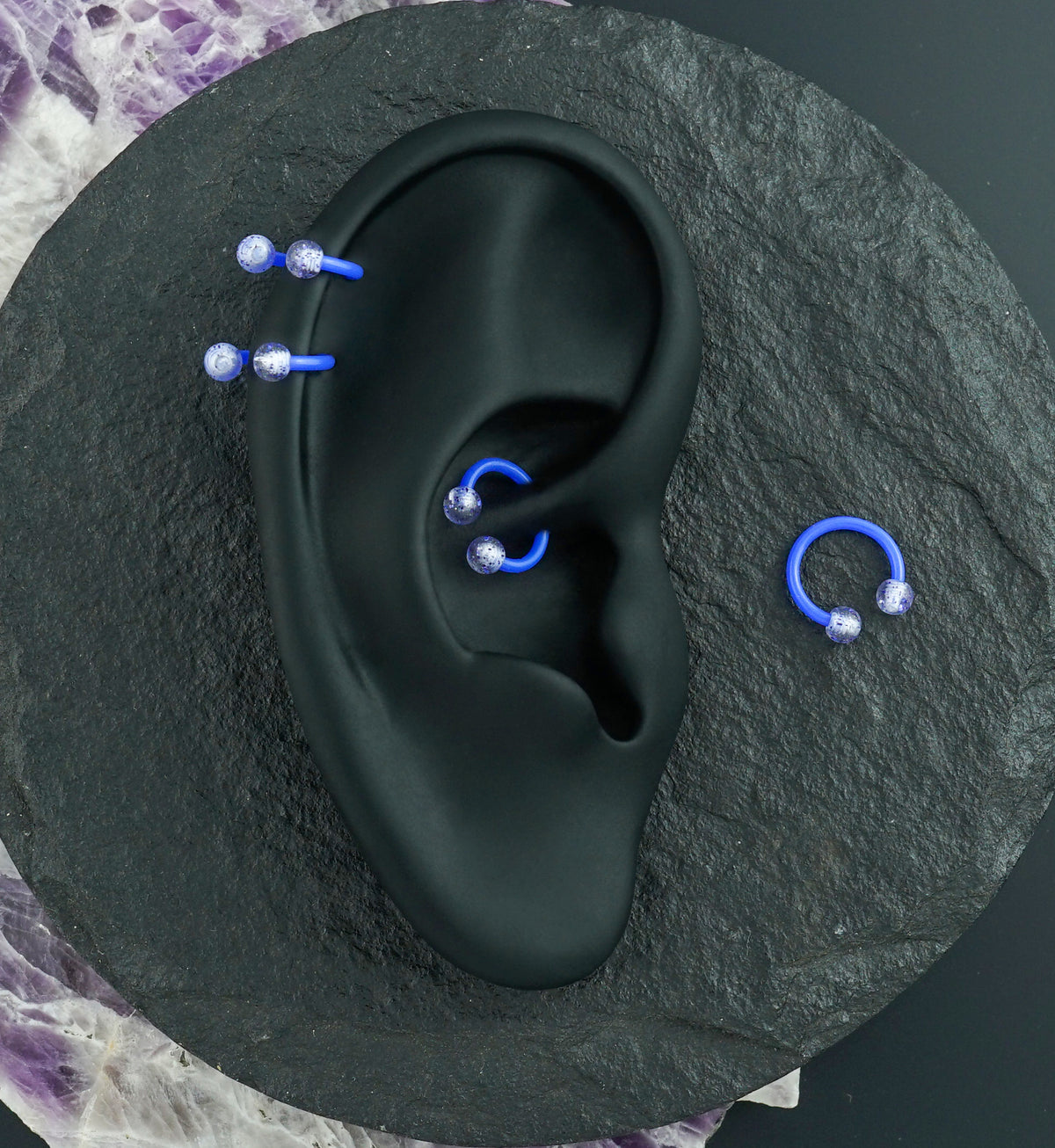 Glitter Blue Bioflex Circular Barbell