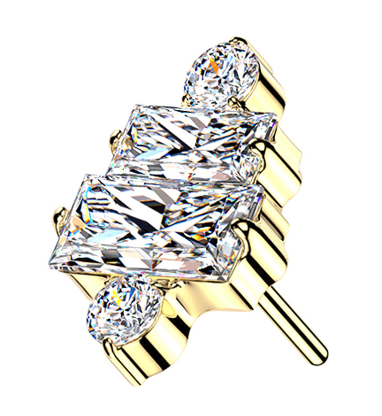 Gold PVD Amplify CZ Titanium Threadless Top