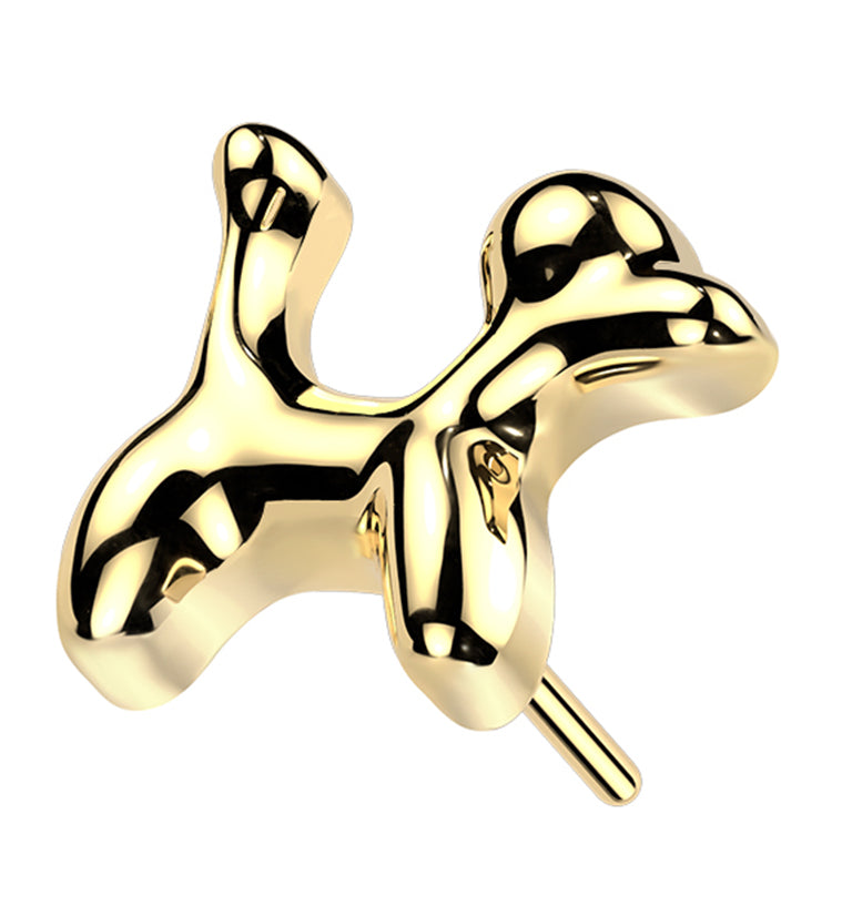 Gold PVD Balloon Dog Titanium Threadless Top