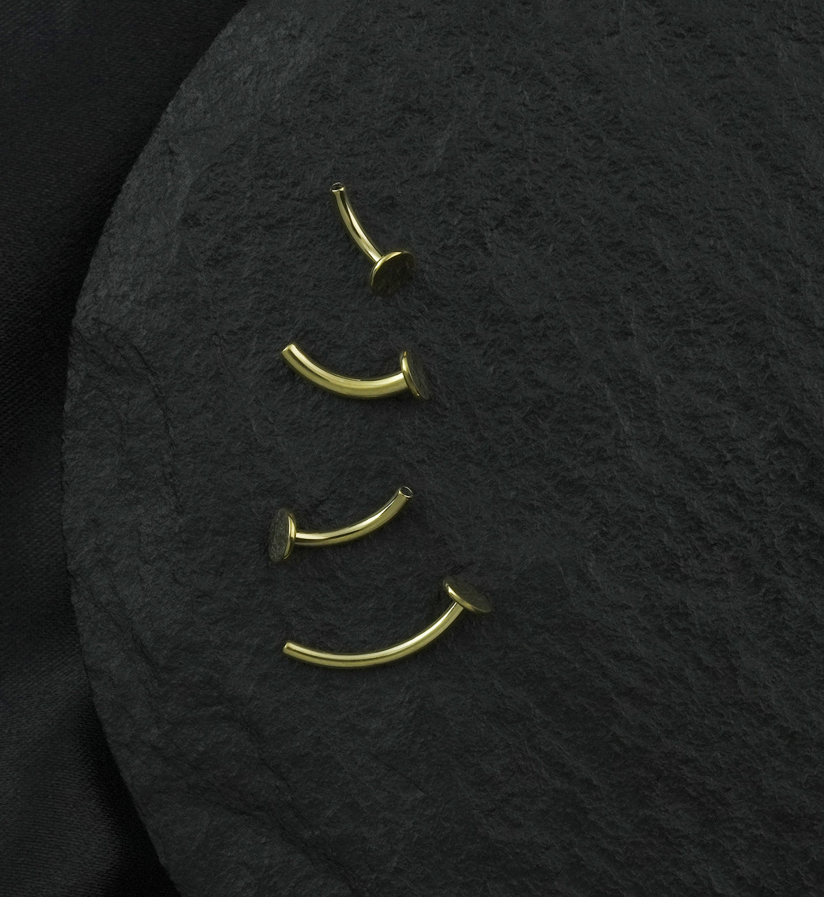 Gold PVD Curved Internally Threaded Titanium Flat Back Barbell (Post Only)