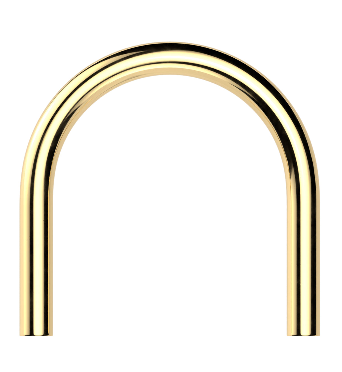 Gold PVD Custom U-Shape Titanium Threadless Circular Barbell by Urban Body Jewelry