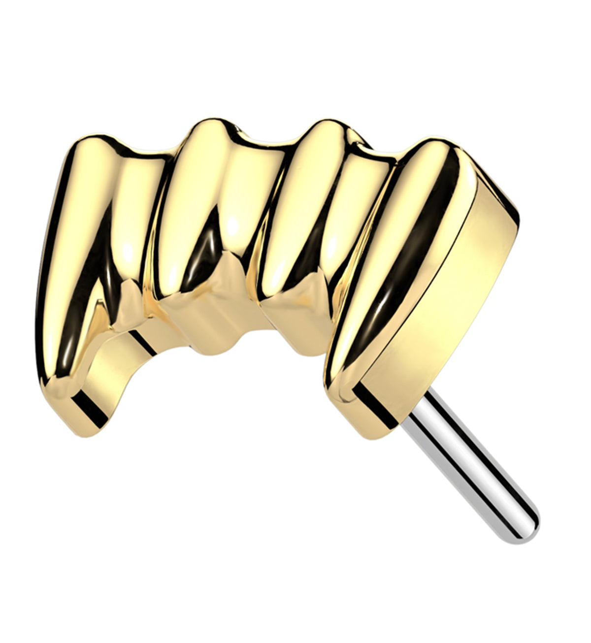 Gold PVD Fangs Titanium Threadless Top