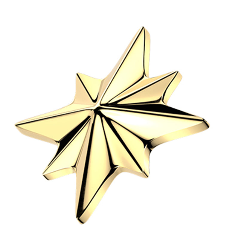 Gold PVD Geo North Star Titanium Internally Threaded Top