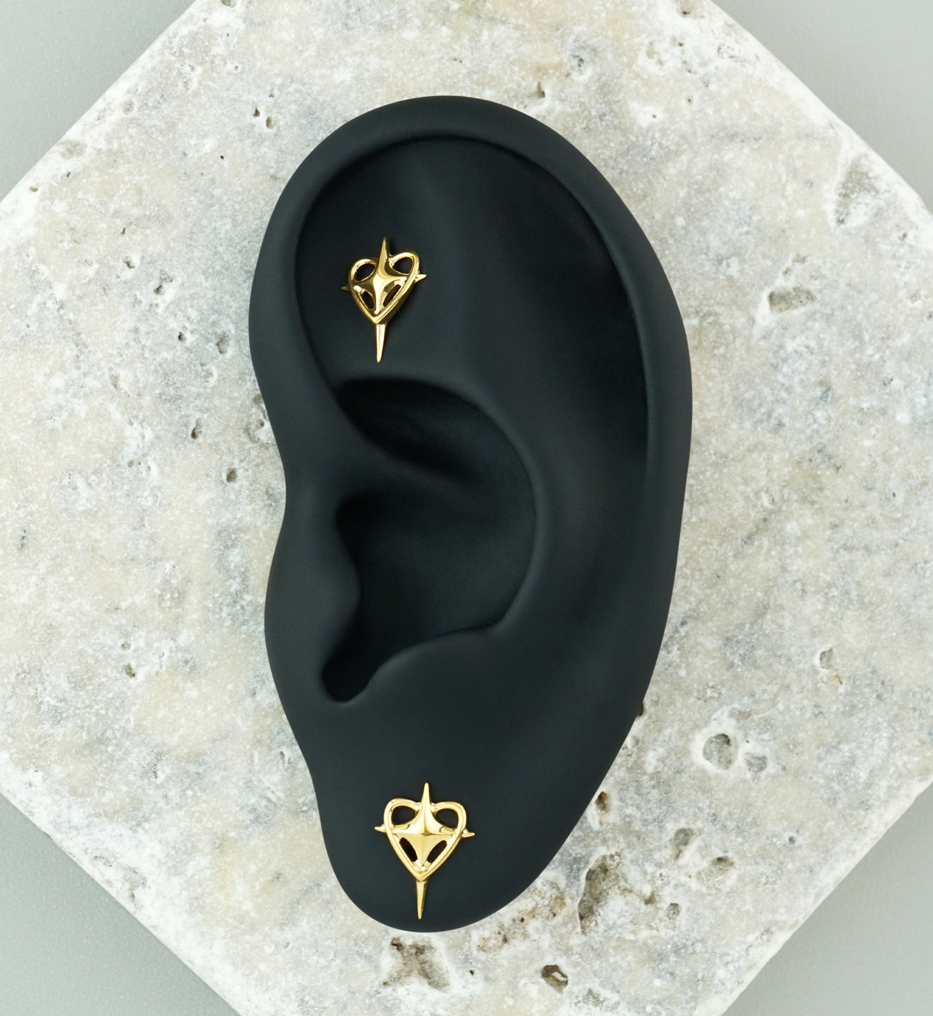 Gold PVD Star Crossed Titanium Threadless Top