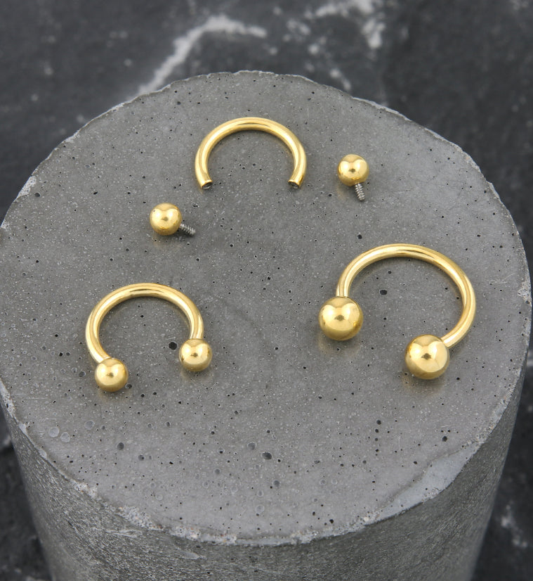 Gold PVD Titanium Circular Barbell