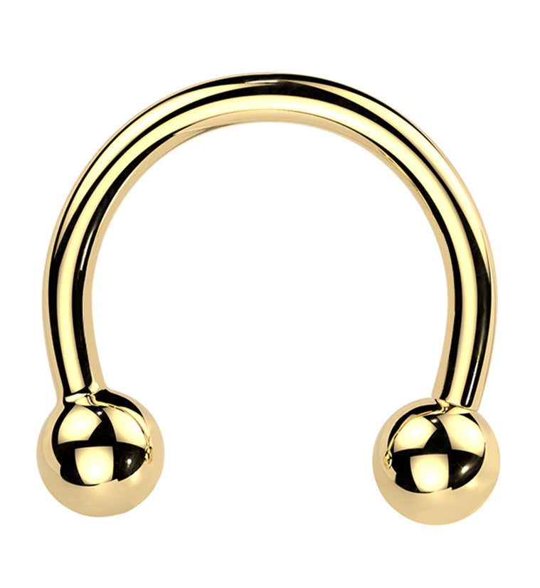 Gold PVD Titanium Threadless Circular Barbell