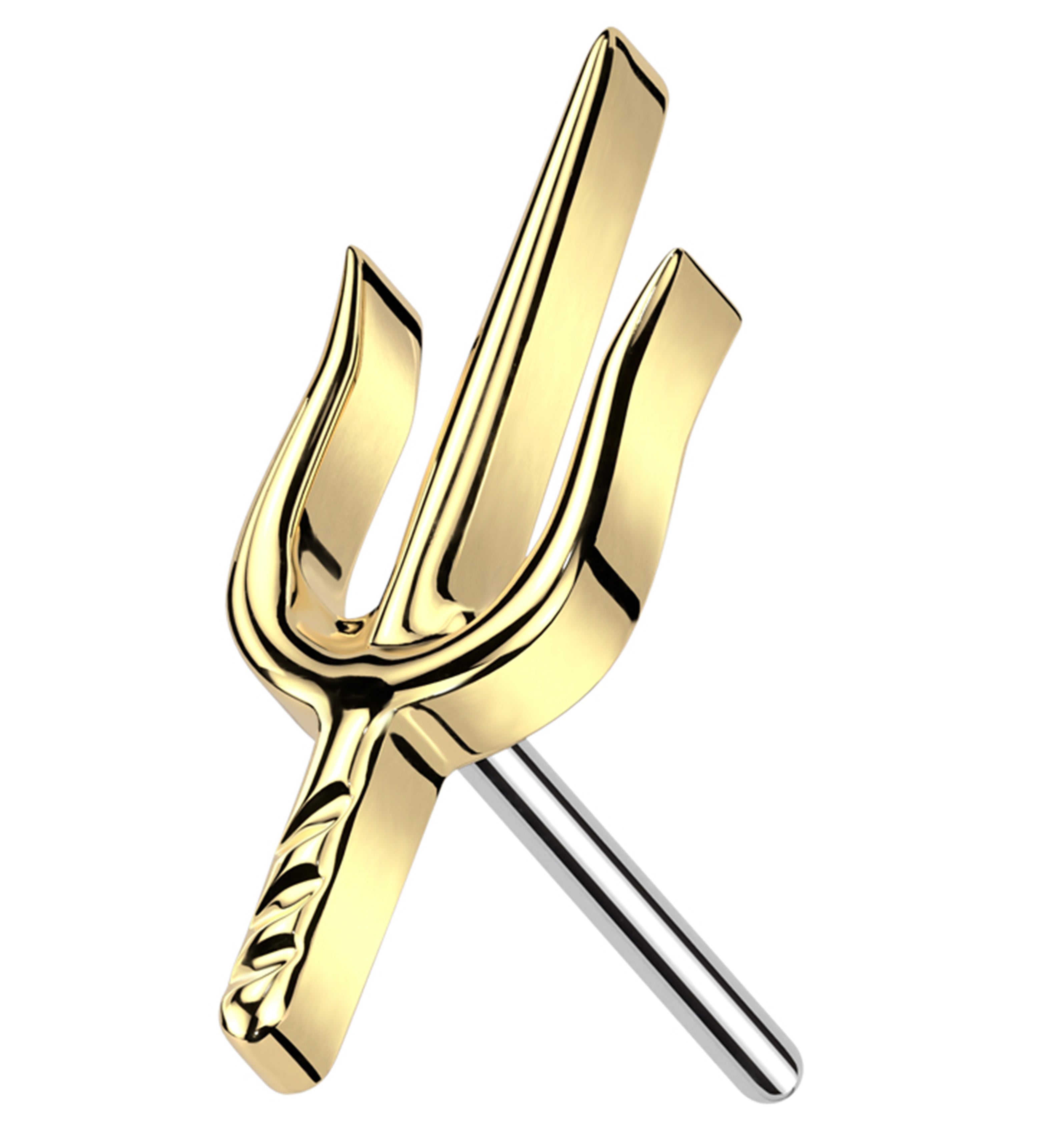 Gold PVD Trident Titanium Threadless Top