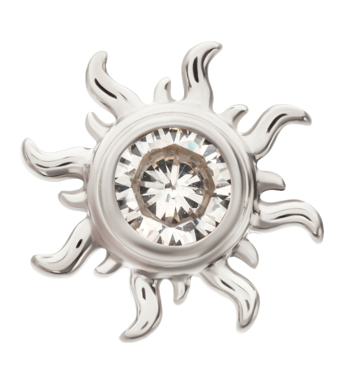 Gothic Sunray CZ Titanium Threadless Top by Urban Body Jewelry