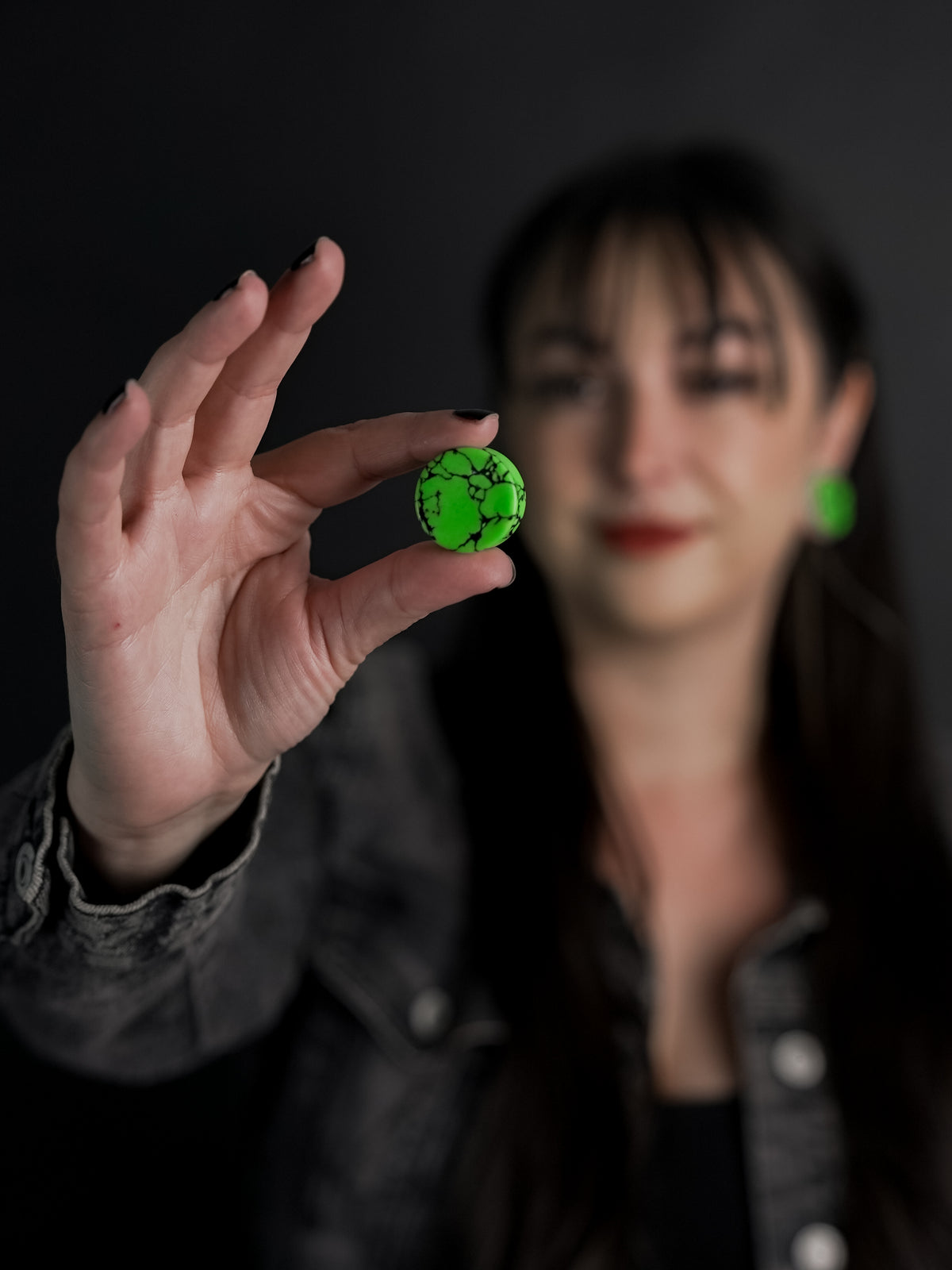 Green And Black Howlite Stone Plugs