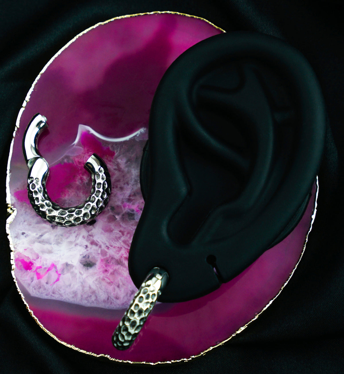 Hammered Hinged Ear Weights