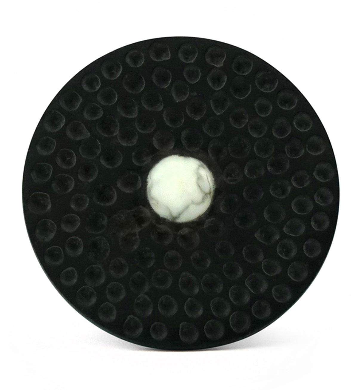 Hammered White Howlite Stone Areng Wood Mayan Flare Plugs