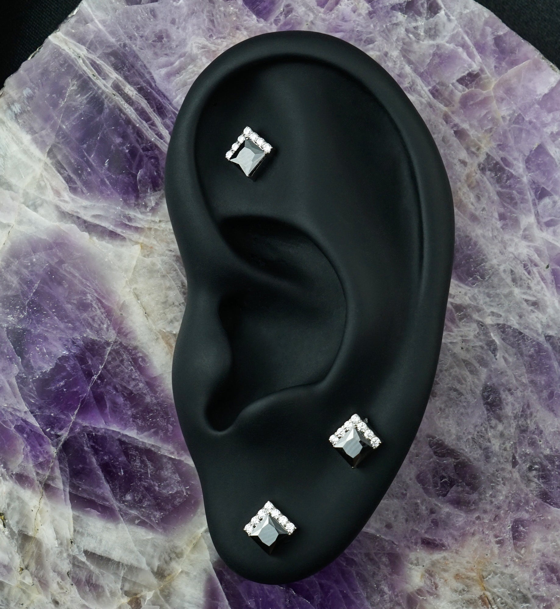Highpoint Black CZ Titanium Threadless Top