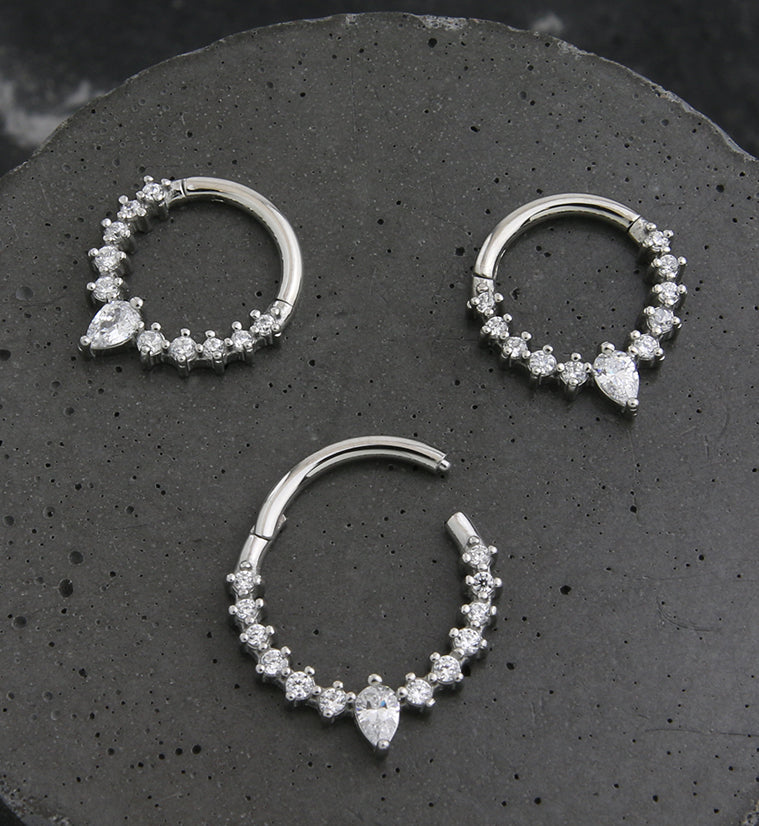 Icicle Stainless Steel Hinged Segment Ring