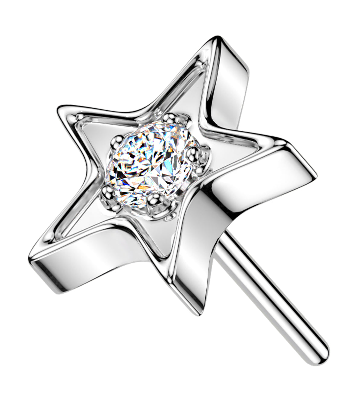 Icon Star CZ Titanium Threadless Top by Urban Body Jewelry