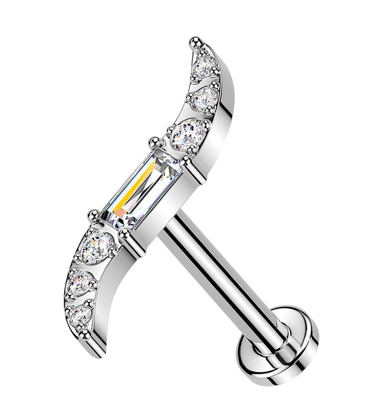 Integral CZ Titanium Internally Threaded Labret