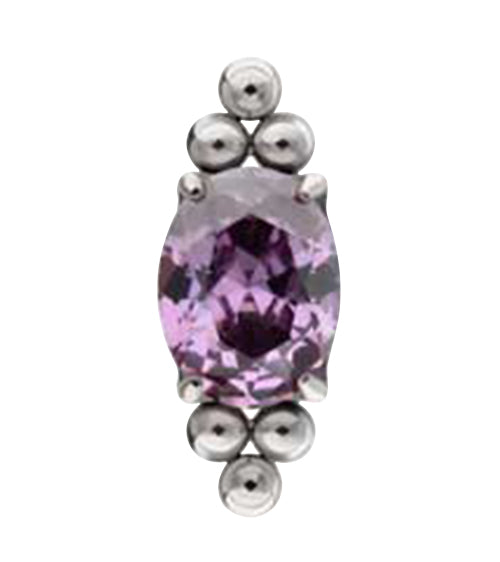 Lamp Post Amethyst CZ Titanium Threadless Top