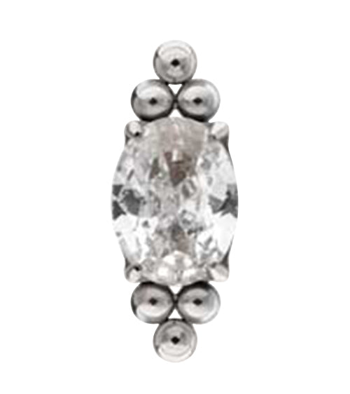 Lamp Post Clear CZ Titanium Threadless Top