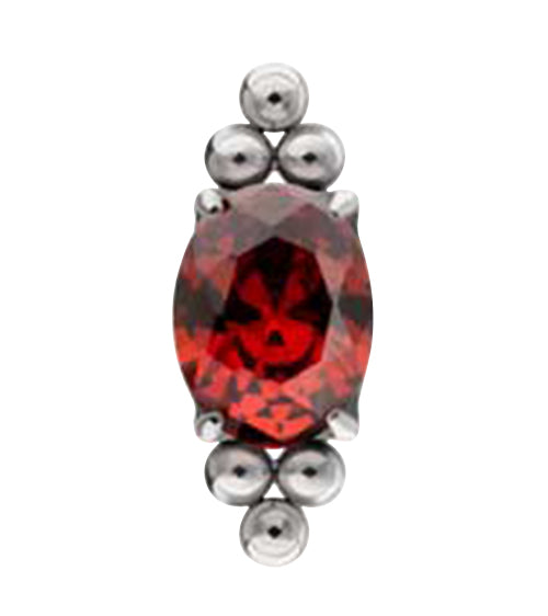 Lamp Post Garnet CZ Titanium Threadless Top