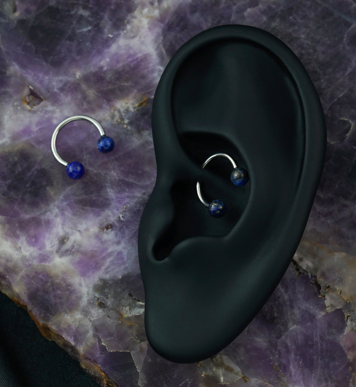Lapis Lazuli Stone Circular Barbell