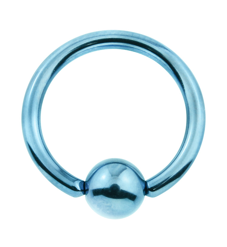 Light Blue Titanium Captive Ring