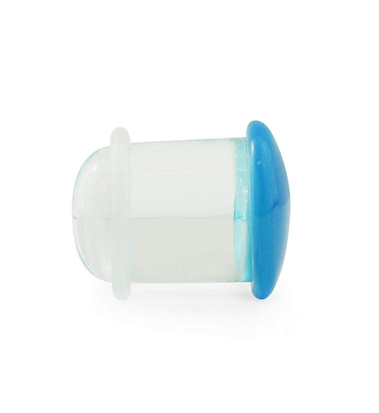 Light Blue Color Front Single Flare Glass Plugs