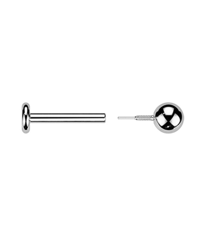 Ball Top Long Thread Internally Threaded Titanium Labret