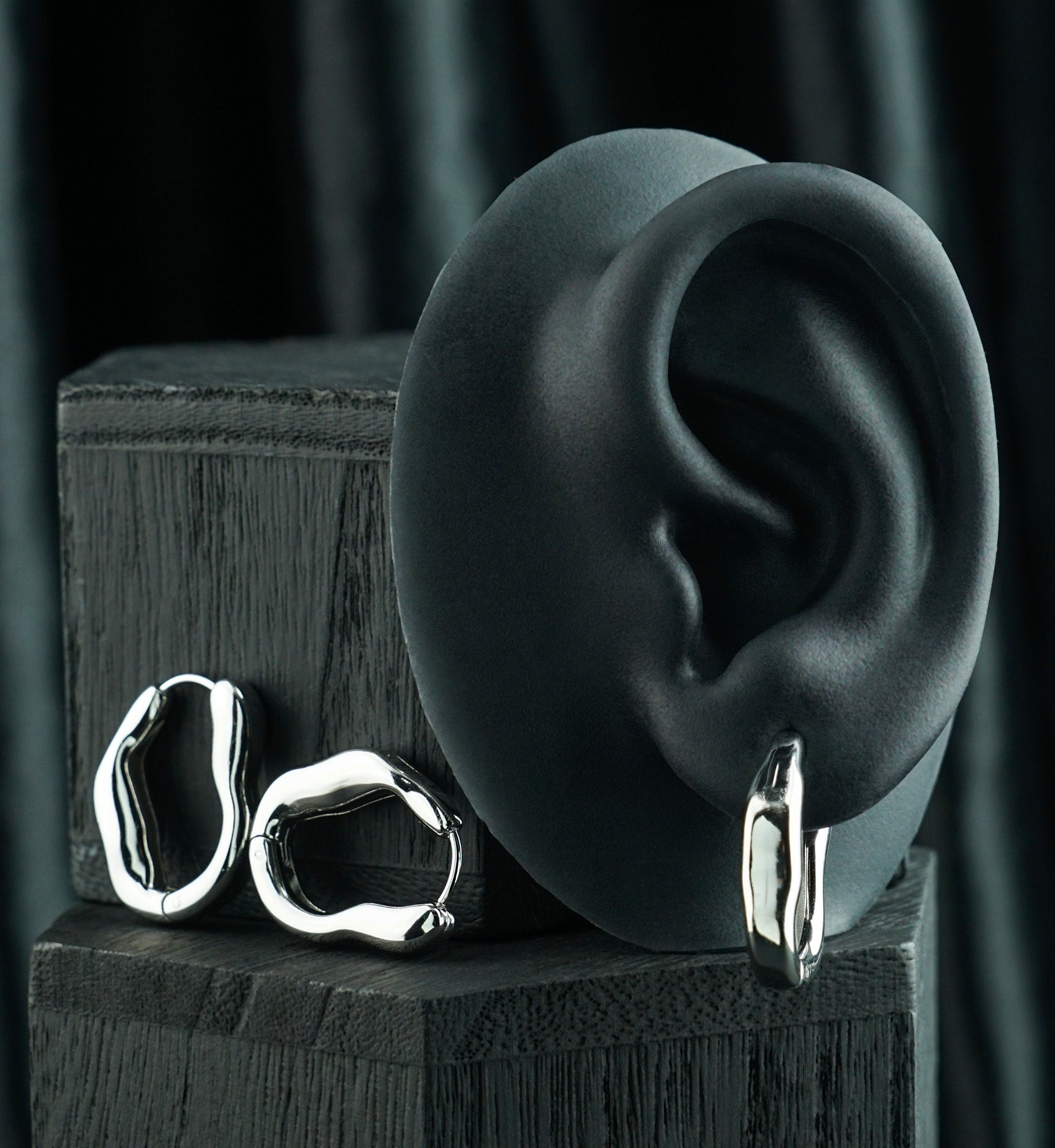 Melting Stainless Steel Hinged Hoop Earrings