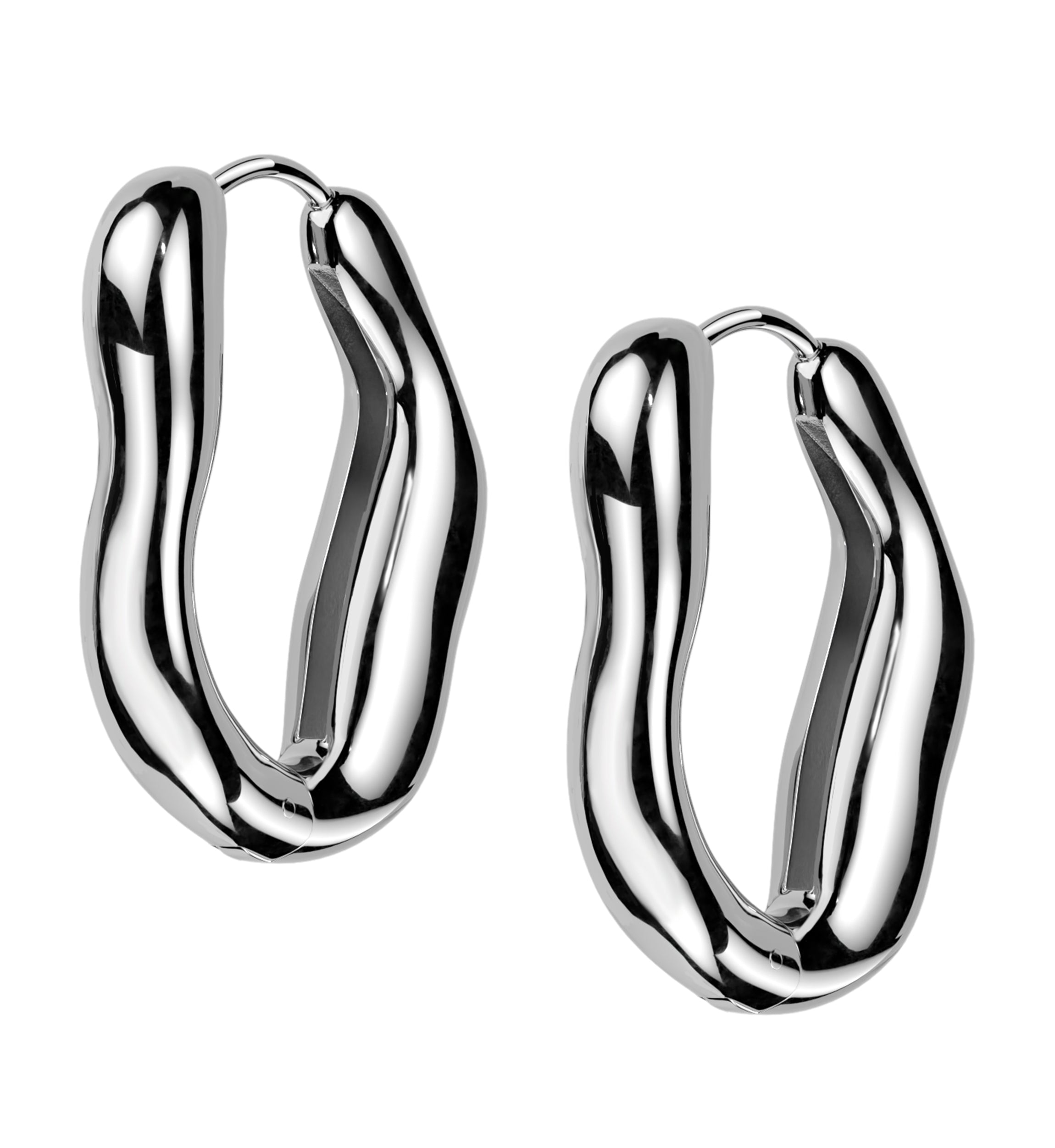 Melting Stainless Steel Hinged Hoop Earrings