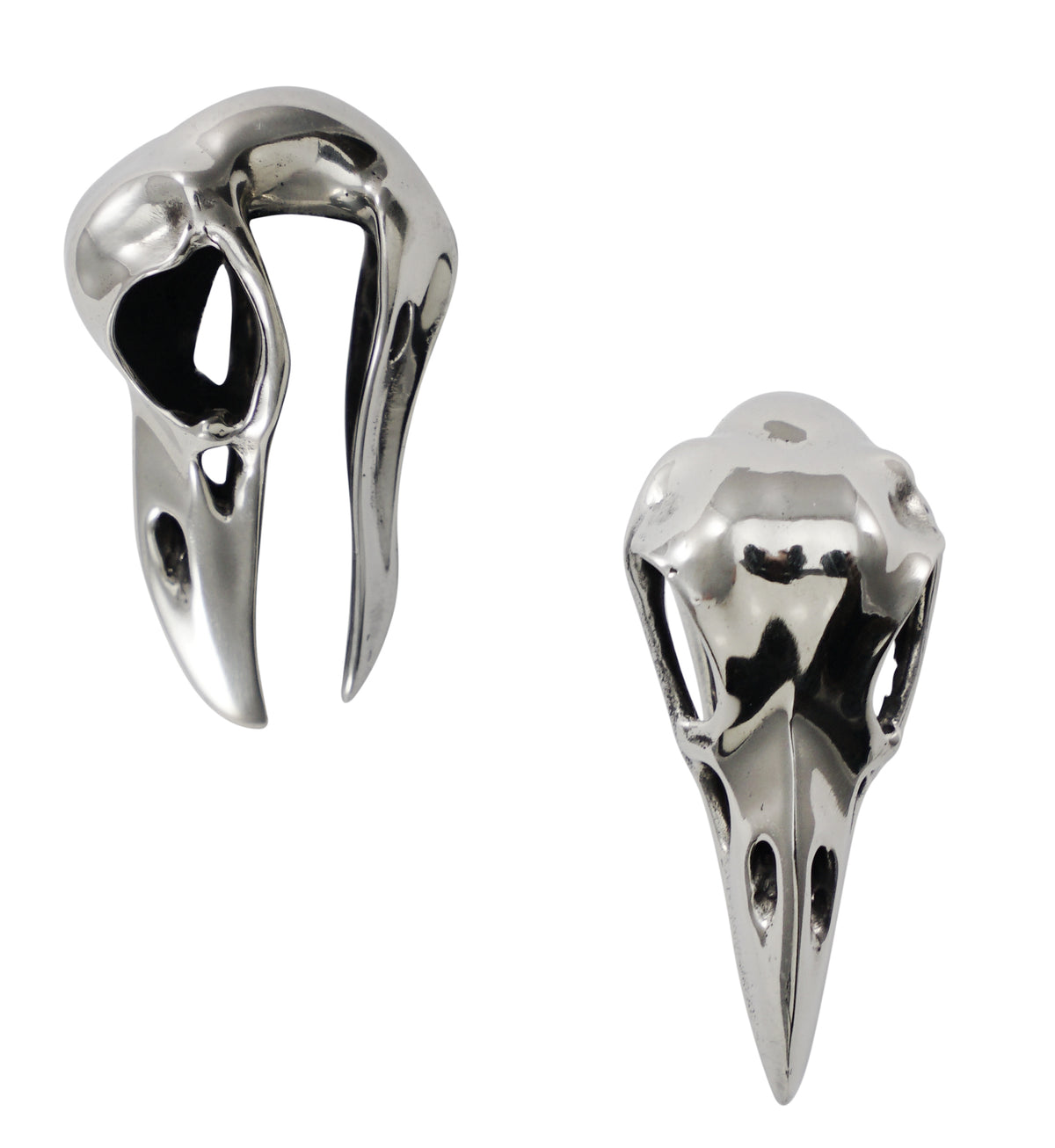 Mini Raven White Brass Ear Weights