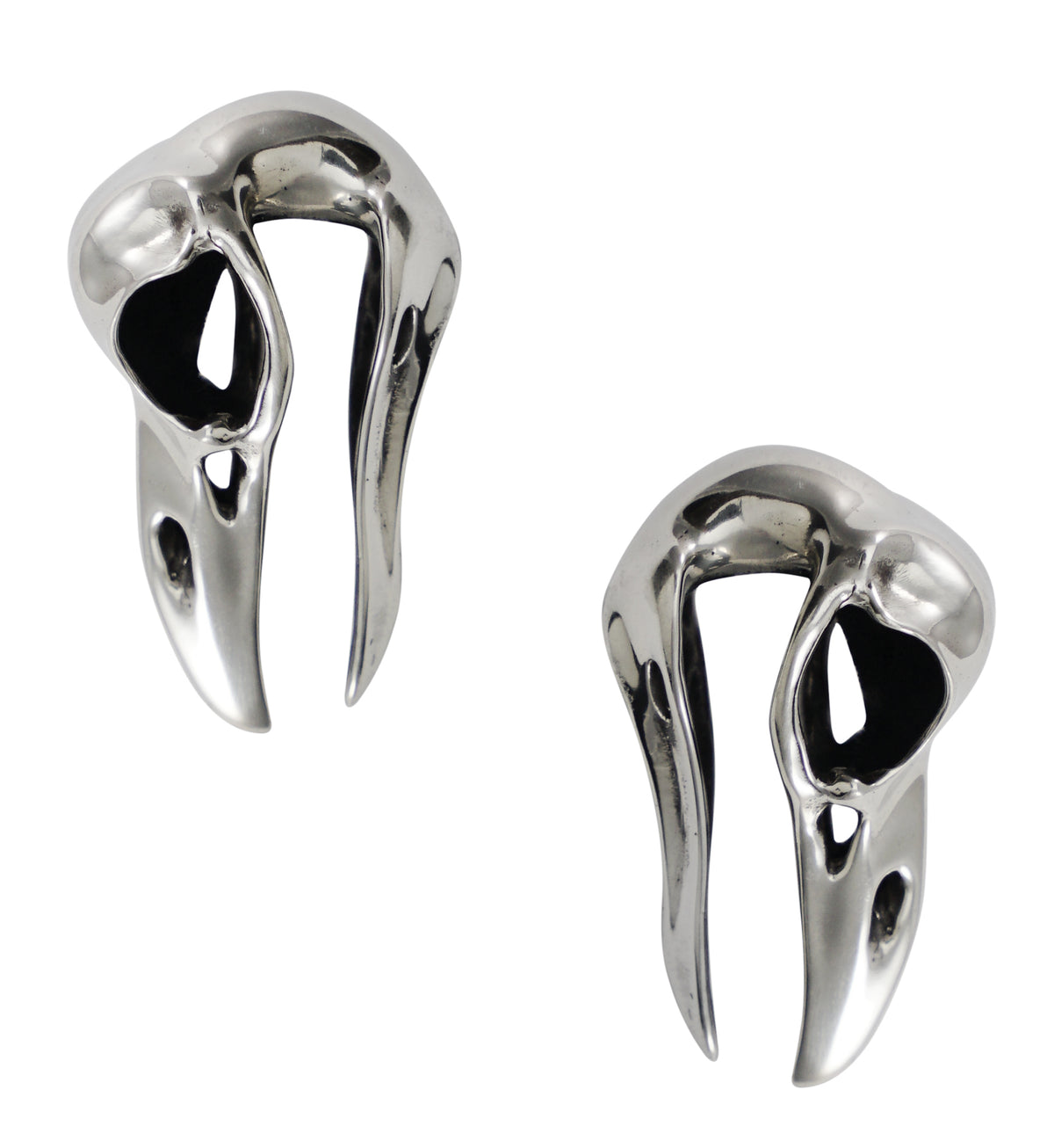 Mini Raven White Brass Ear Weights