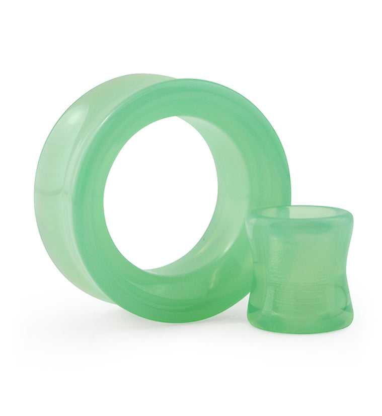 Mint Green Glass Tunnel Plugs