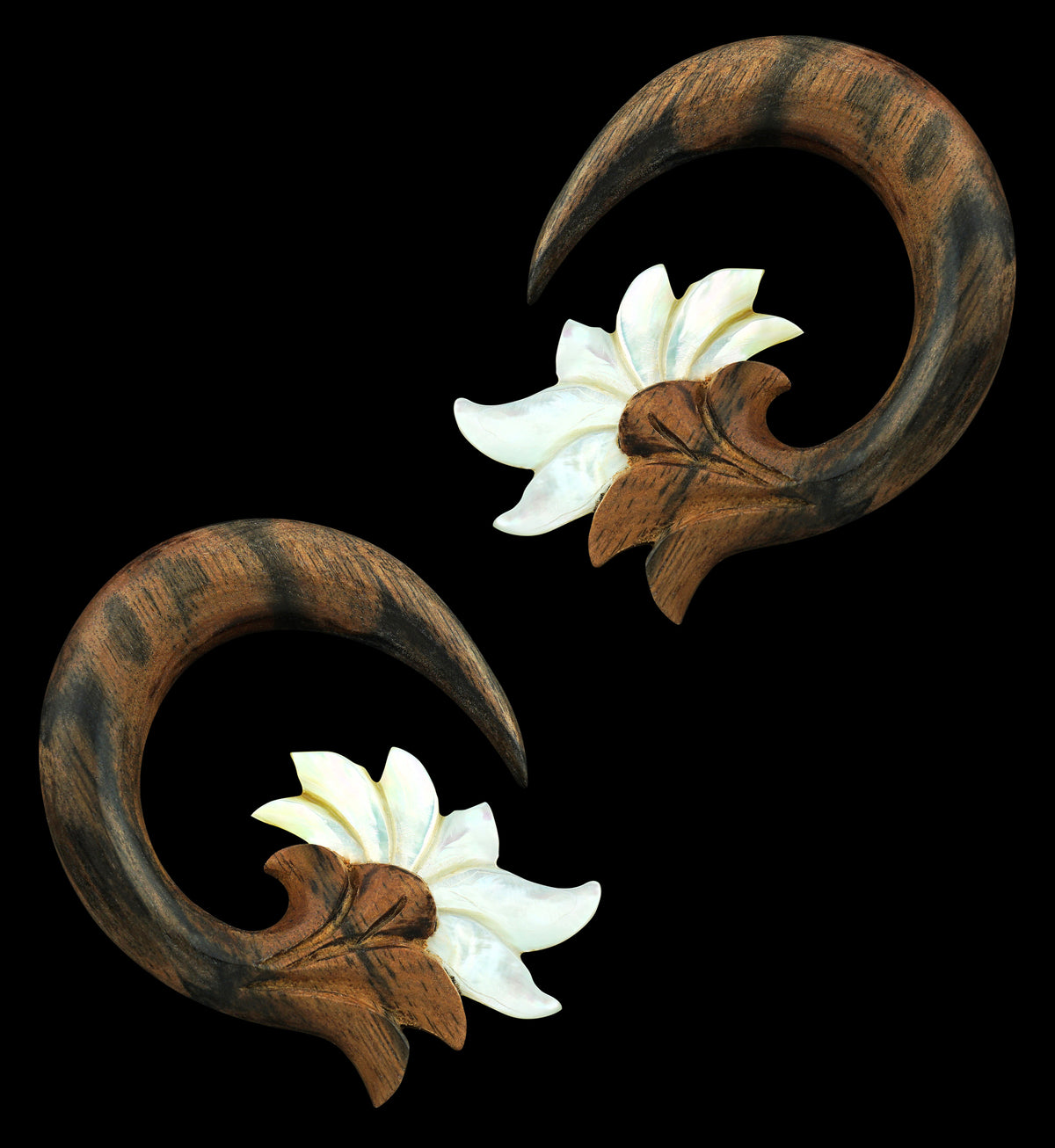 MOP Filigree Wooden Spiral Hangers